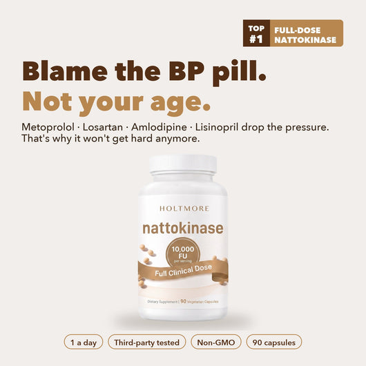Blame the BP pill. Not your age - metoprolol losartan amlodipine lisinopril drop the pressure - Holtmore Nattokinase 10,000 FU