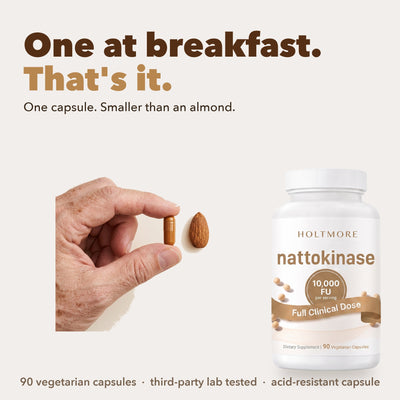 One at breakfast. That's it - one capsule, smaller than an almond
